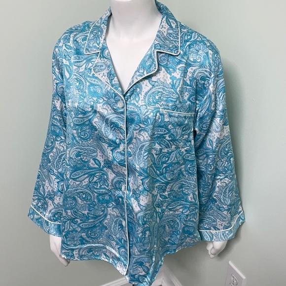 Miss Elaine Women Paisley Button Up Pajama Set LG - Picture 1 of 6